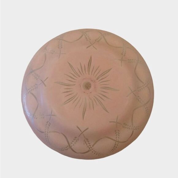 Vintage Mid Century Atomic Pink Glass Ceiling Light Shade - Picture 1 of 14